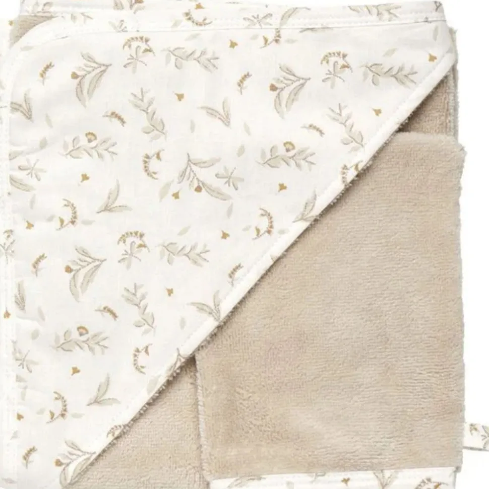 Cape de bain bébé avec gant de toilette daydream - biscuit
