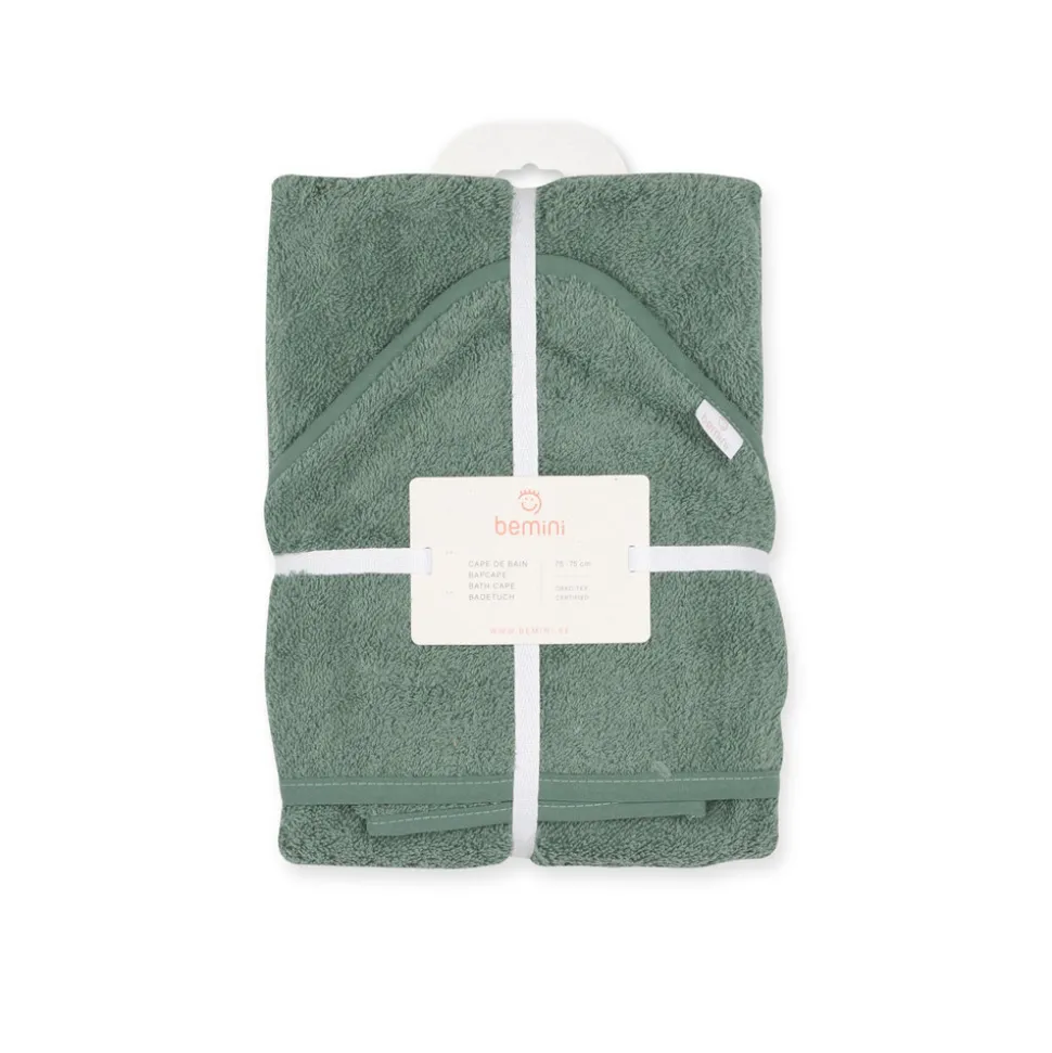 Cape de bain bébé 75x75 cm terry vert