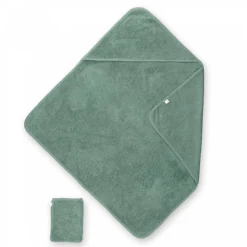 Cape de bain bébé 75x75 cm terry vert