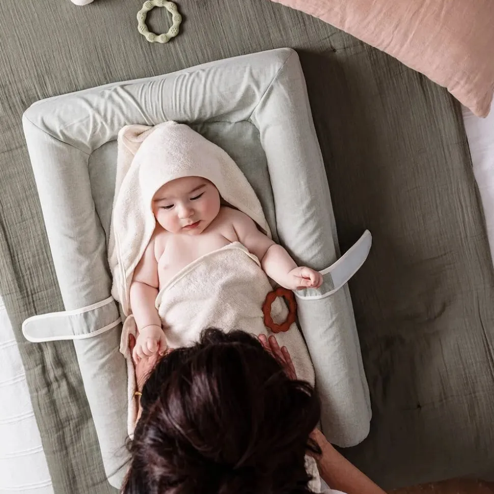 Cape de bain 2 en 1 pour bébé ecru