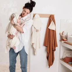 Cape de bain 2 en 1 pour bébé ecru