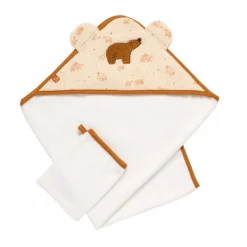 Cape de bain et gant de toilette orsino