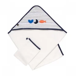 Cape de bain et gant de toilette baby sailor
