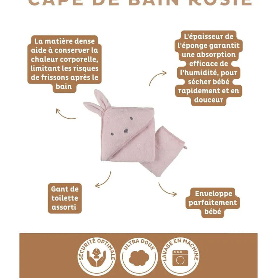 Cape de bain, éponge - rosie