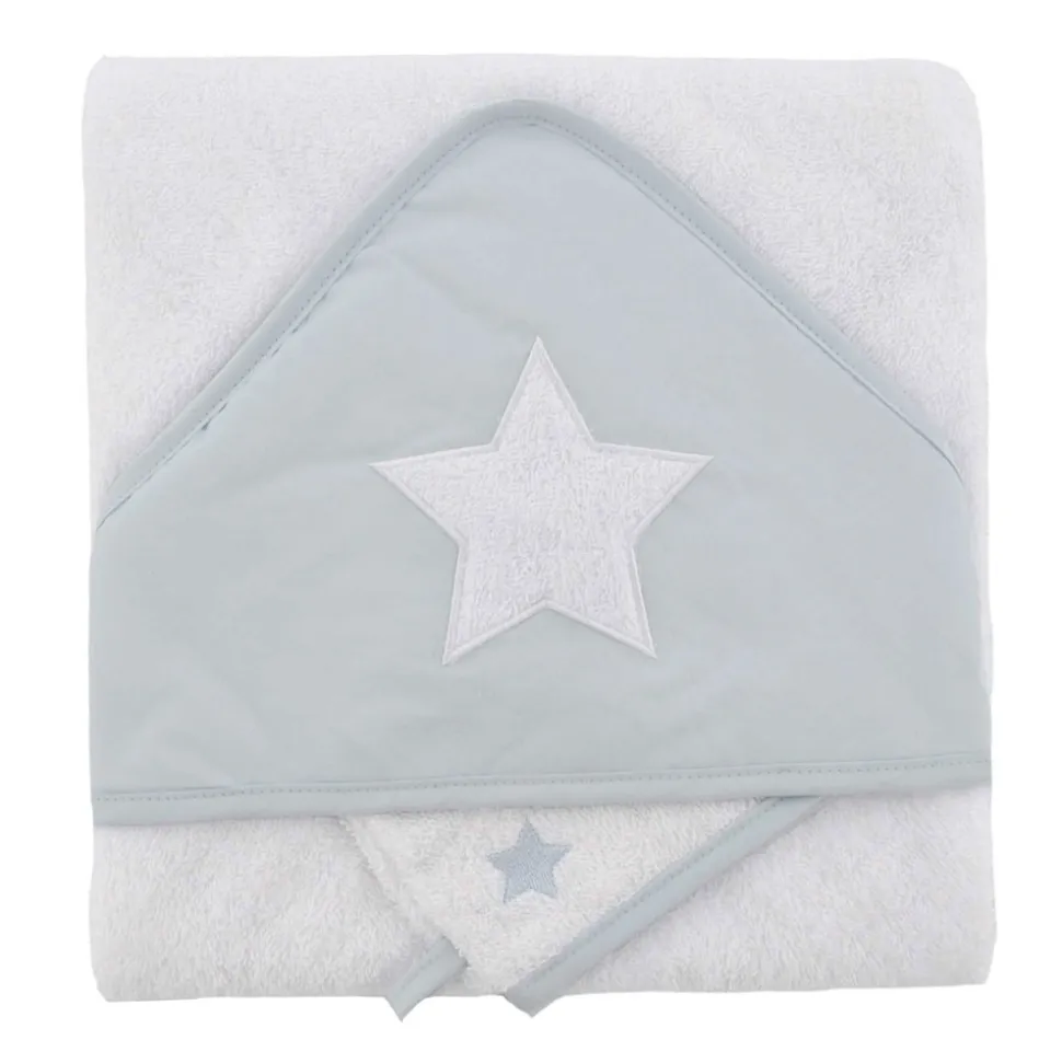 Cape de bain 75x75 cm avec gant perle étoile