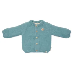 Cardigan tricoté - baby blue - 4/6 mois
