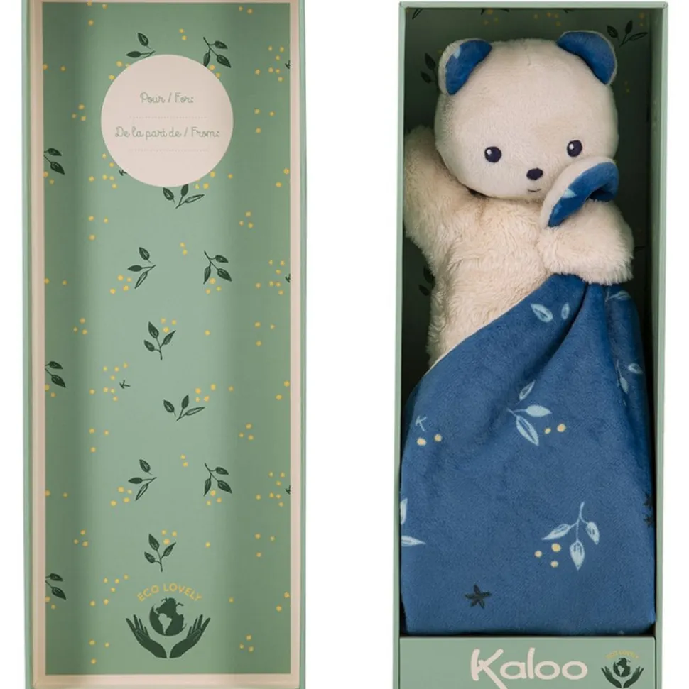 Carre douceur doudou ours noctambule 17cm