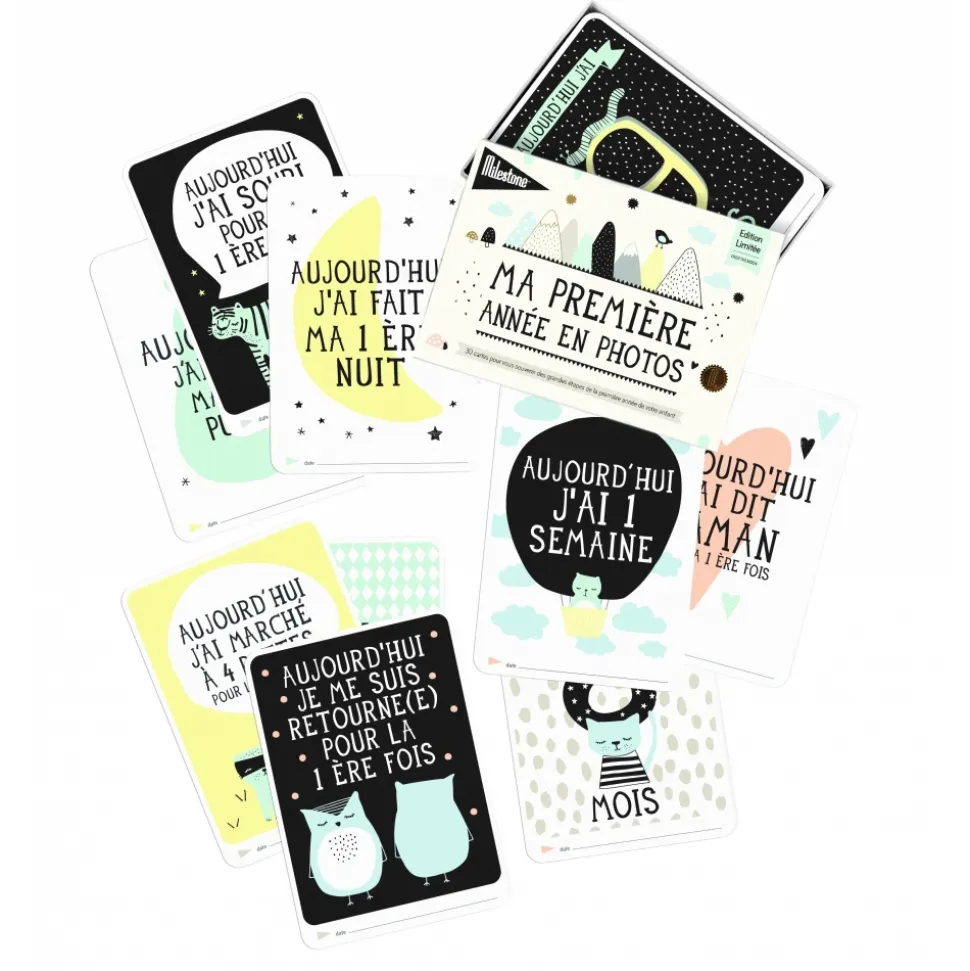 Cartes étapes bébé ma première année over the moon