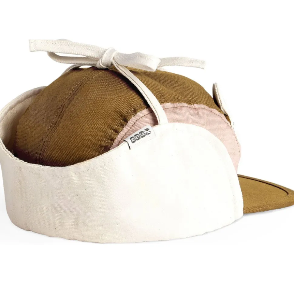 Casquette anti-uv ourson - rose et brun 2/6 ans