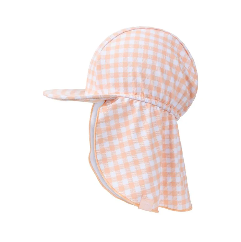 Casquette uv carreaux orange 2-4 ans