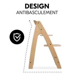Chaise haute bébé arketa bois naturel + transat bébé pour chaise haute gris