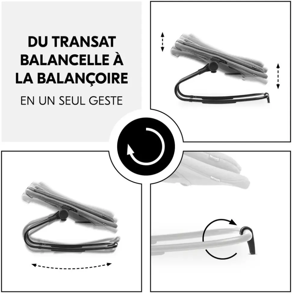 Chaise haute bébé arketa bois naturel + transat bébé pour chaise haute gris