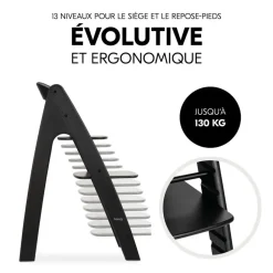 Chaise haute bébé arketa n play en bois noir avec plateau de jeu