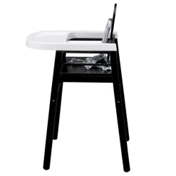 Chaise haute bébé lili fixe (avec tablette amovible ) laque noir