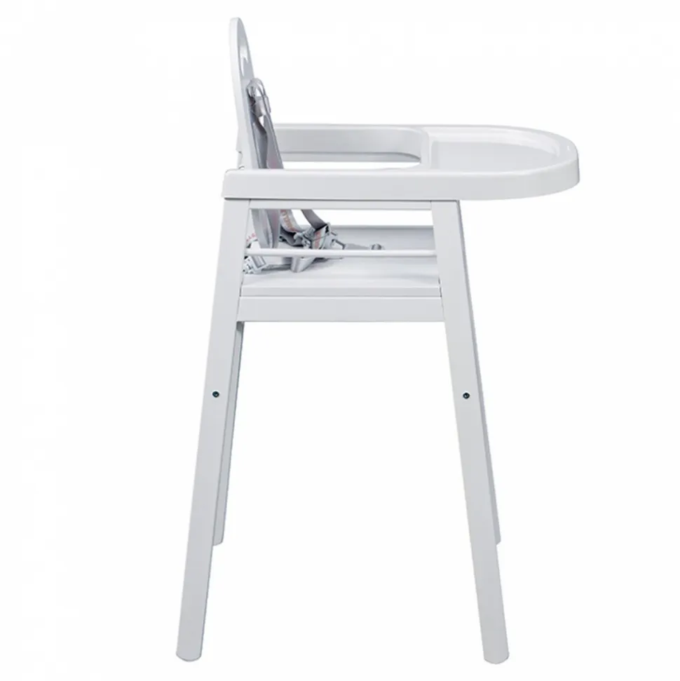 Chaise haute bébé lili fixe (avec tablette amovible ) laque blanc