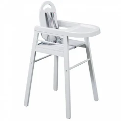 Chaise haute bébé lili fixe (avec tablette amovible ) laque blanc