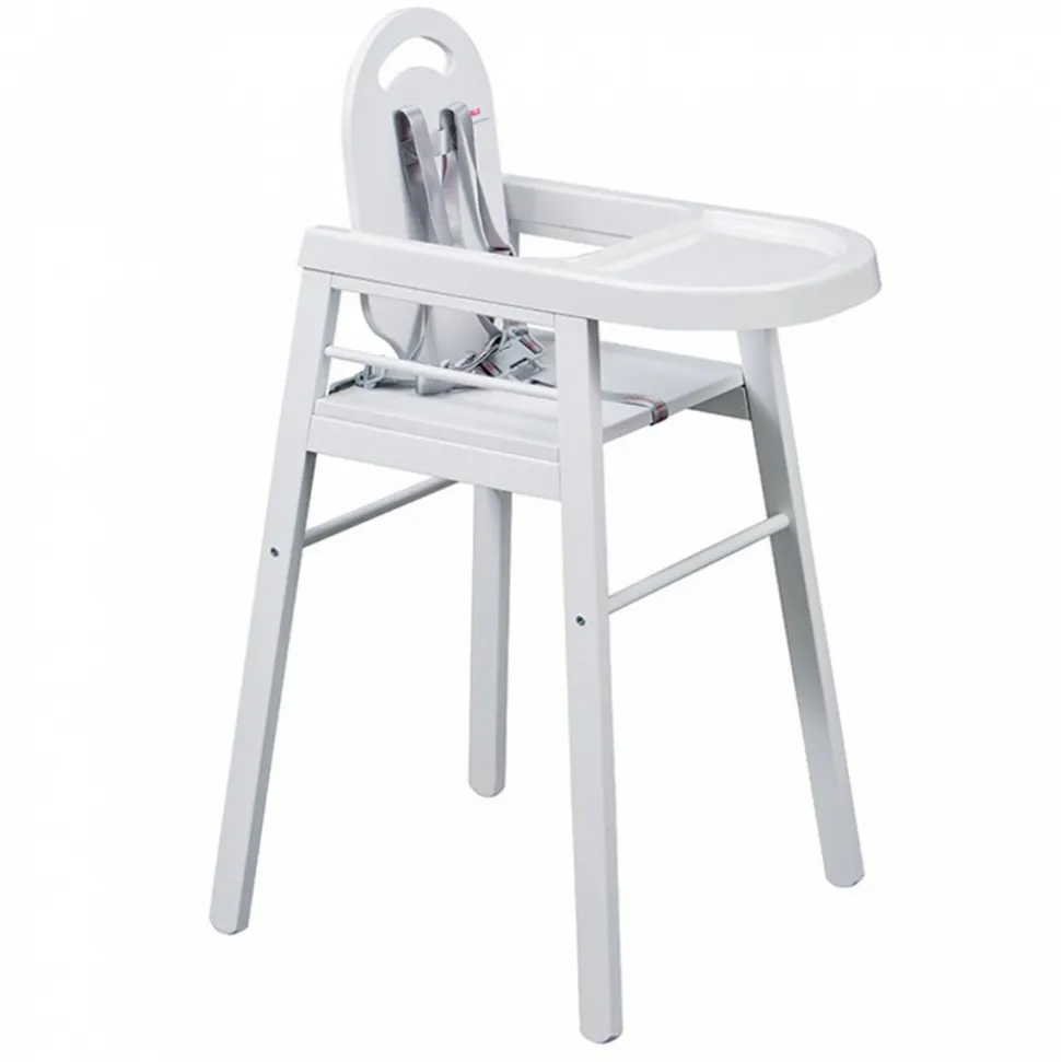 Chaise haute bébé lili fixe (avec tablette amovible ) laque blanc