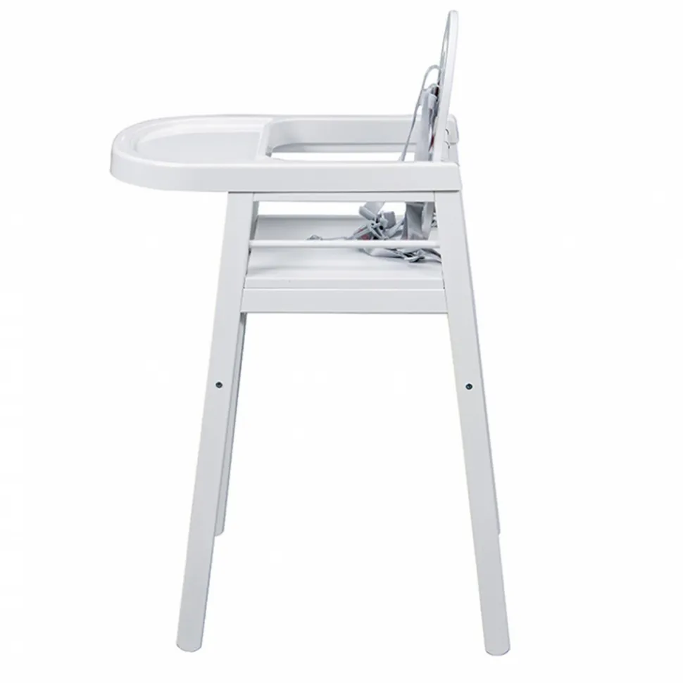 Chaise haute bébé lili fixe (avec tablette amovible ) laque blanc