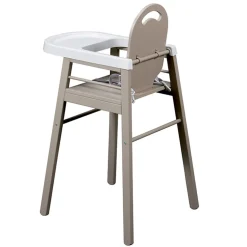Chaise haute bébé lili fixe (avec tablette amovible )laque gris clair