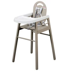 Chaise haute bébé lili fixe (avec tablette amovible )laque gris clair