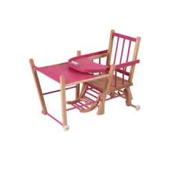Chaise haute bébé marcel transformable barreaux hybride fuschia