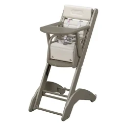 Chaise haute bébé évolutive manon laqué gris clair