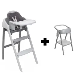 Chaise haute crescendo up steel cloud re_lux + kit tour d'observation crescendo up grey