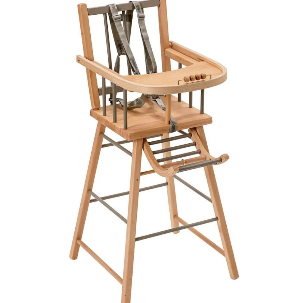 Chaise haute en bois andré hybride gris