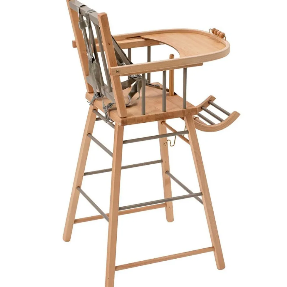 Chaise haute en bois andré hybride gris