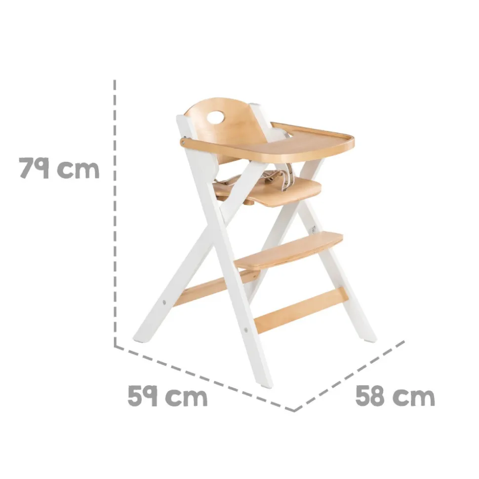 Chaise haute enfant pliable bois bicolore