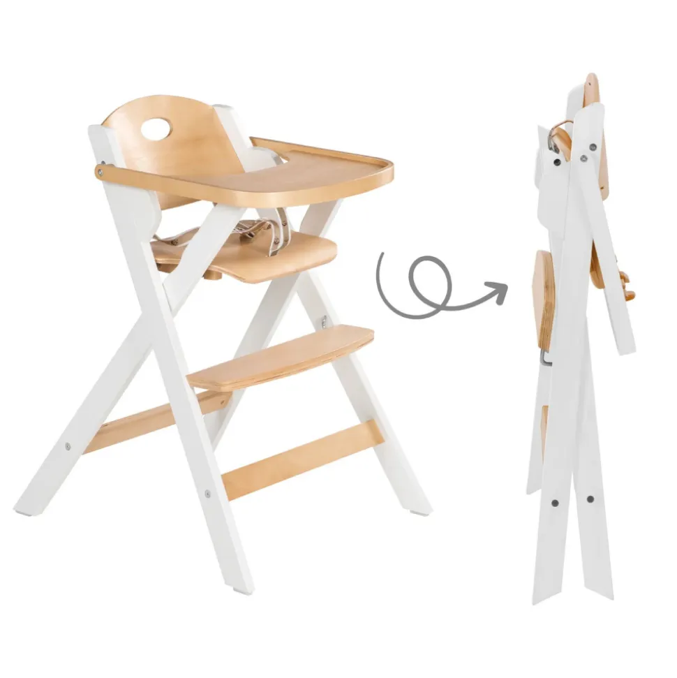 Chaise haute enfant pliable bois bicolore