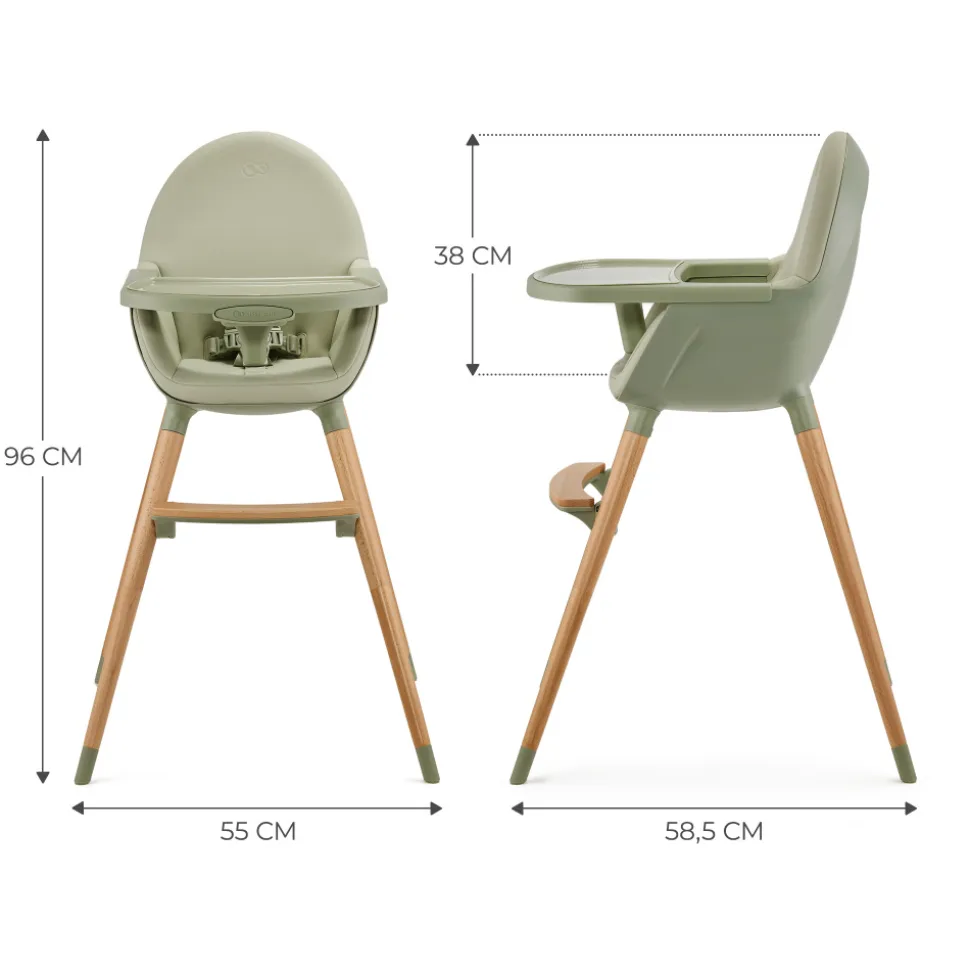 Chaise haute fini 2 vert