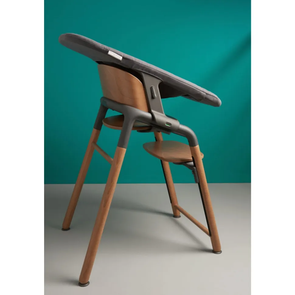 Chaise haute giraffe bébé bois foncé