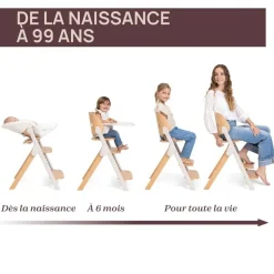 Chaise haute meraviglia fossil + coussin de siège meraviglia sandshell