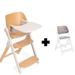 Chaise haute meraviglia fossil + coussin de siège meraviglia sandshell