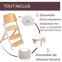 Chaise haute meraviglia olive + coussin de siège meraviglia sandshell