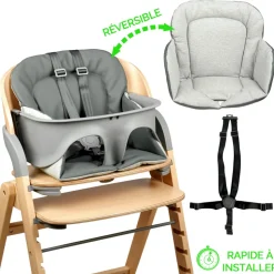 Chaise haute meridio pecan graphite
