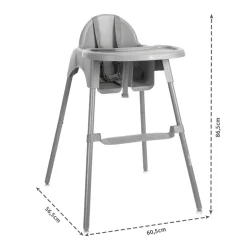 Chaise haute plateau amovible pesto blanc