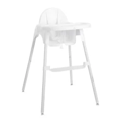 Chaise haute plateau amovible pesto blanc
