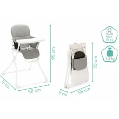 Chaise haute pliante tom granite