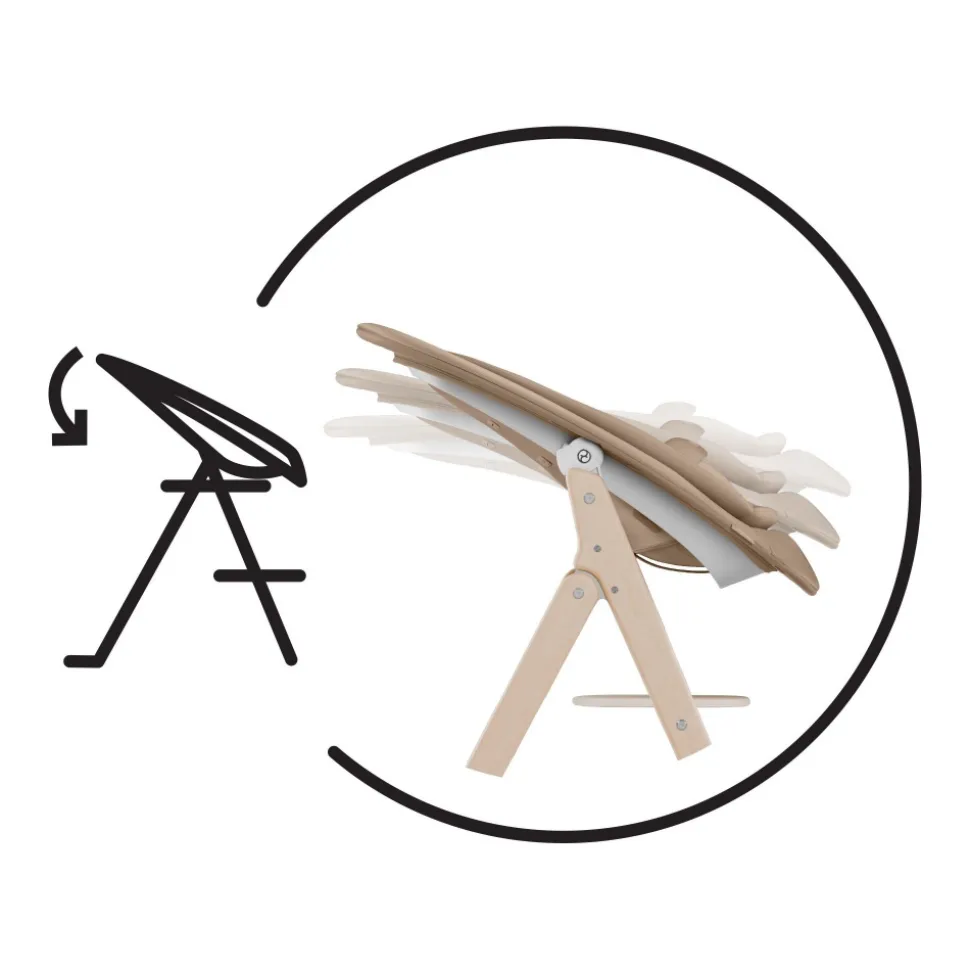 Chaise haute pliante évolutive click & fold 4-en-1 all natural dark