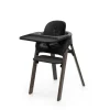 Chaise haute steps complète avec baby set et plateau noir / warm brown