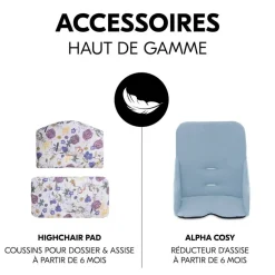 Chaise haute évolutive alpha beige + transat premium dark grey