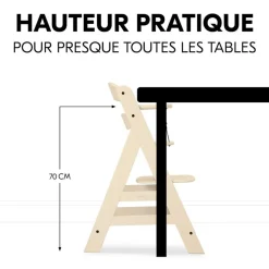 Chaise haute évolutive alpha beige + transat premium dark grey