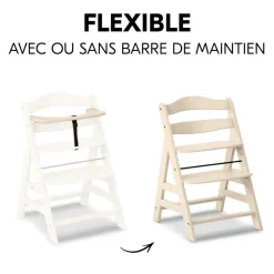 Chaise haute évolutive alpha beige + transat premium dark grey