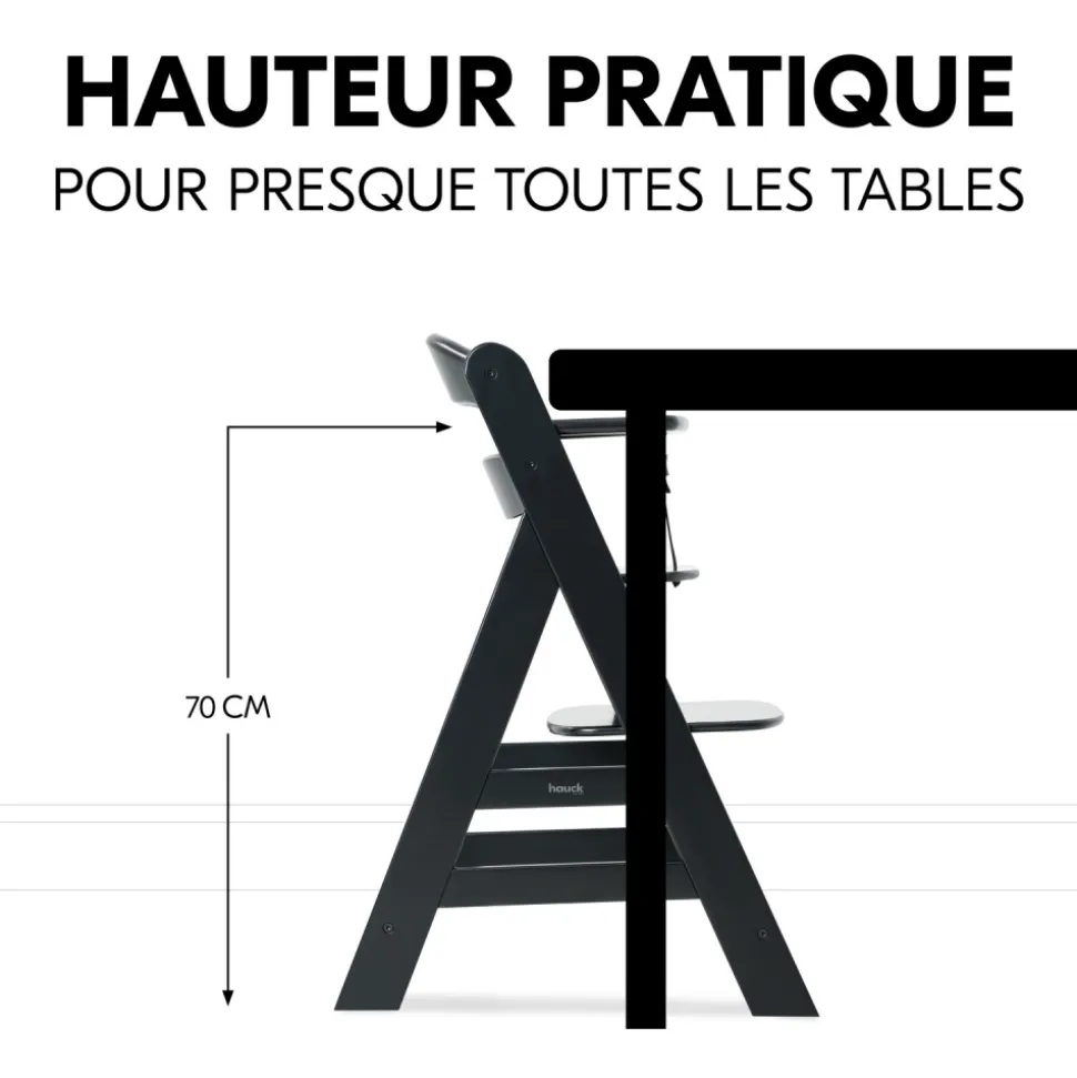Chaise haute évolutive alpha+ black