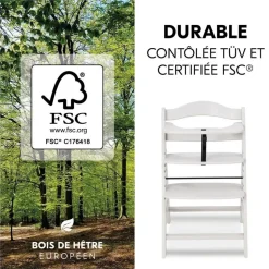 Chaise haute évolutive alpha crème+ transat premium dark grey