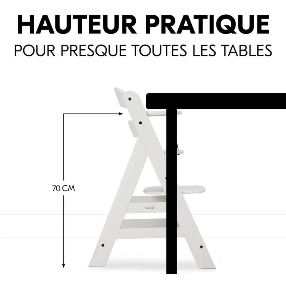 Chaise haute évolutive alpha crème+ transat premium dark grey