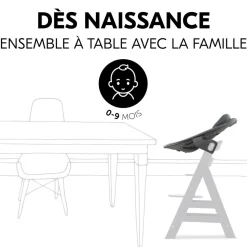 Chaise haute évolutive alpha crème+ transat premium dark grey