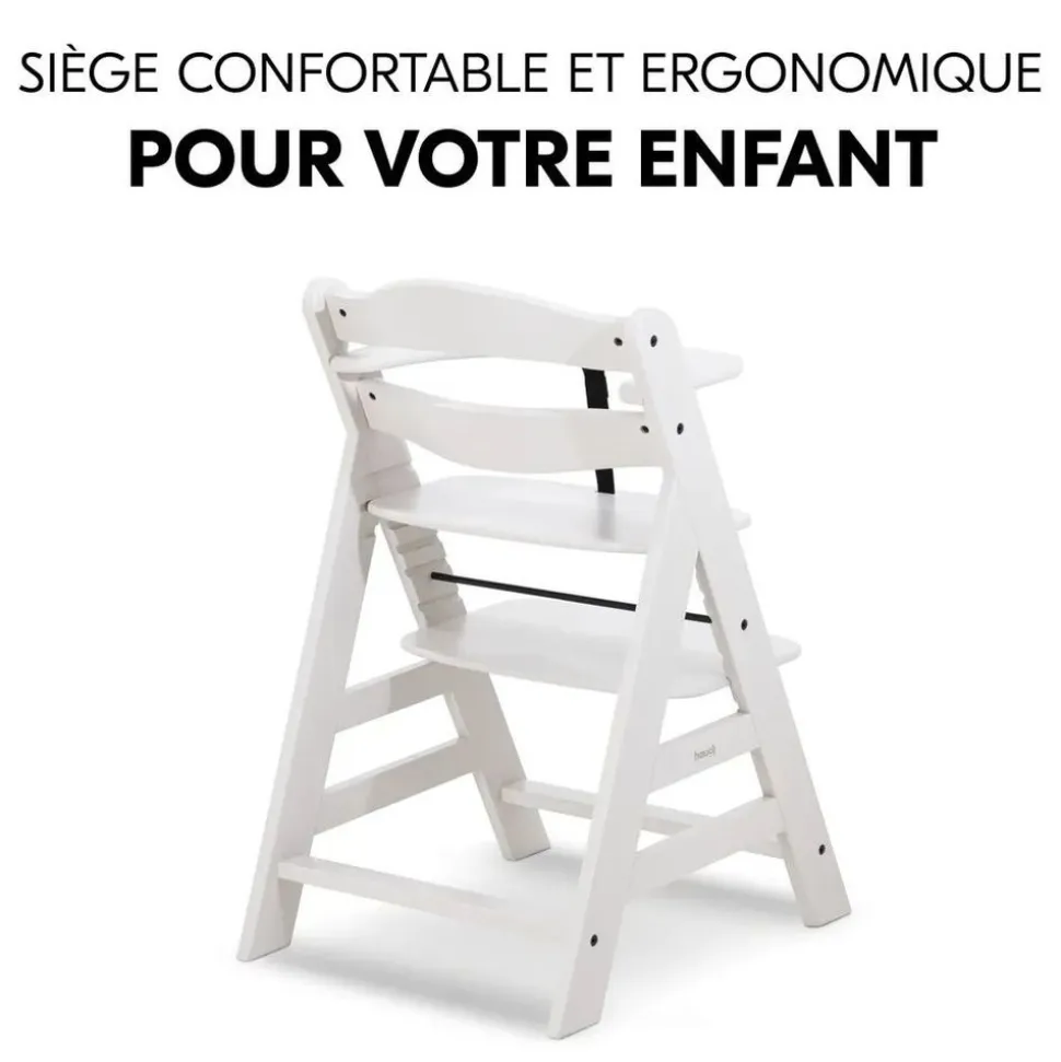 Chaise haute évolutive alpha crème+ transat premium dark grey